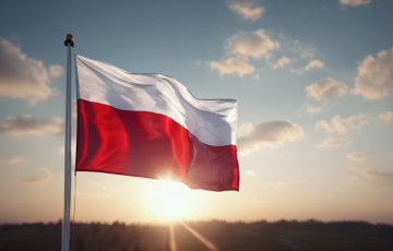 polska flaga powiewająca na wietrze